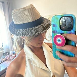 Karen Keith Headwear black & beige small Fedora Hat